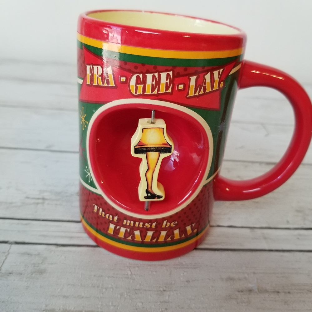 Icup A Christmas Story Leg Lamp 12 oz Spinner Coffee Mug NWOT